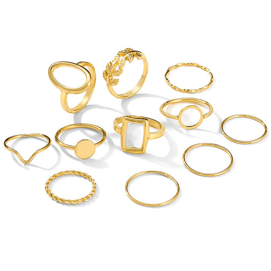 Geometric Leaf Ring